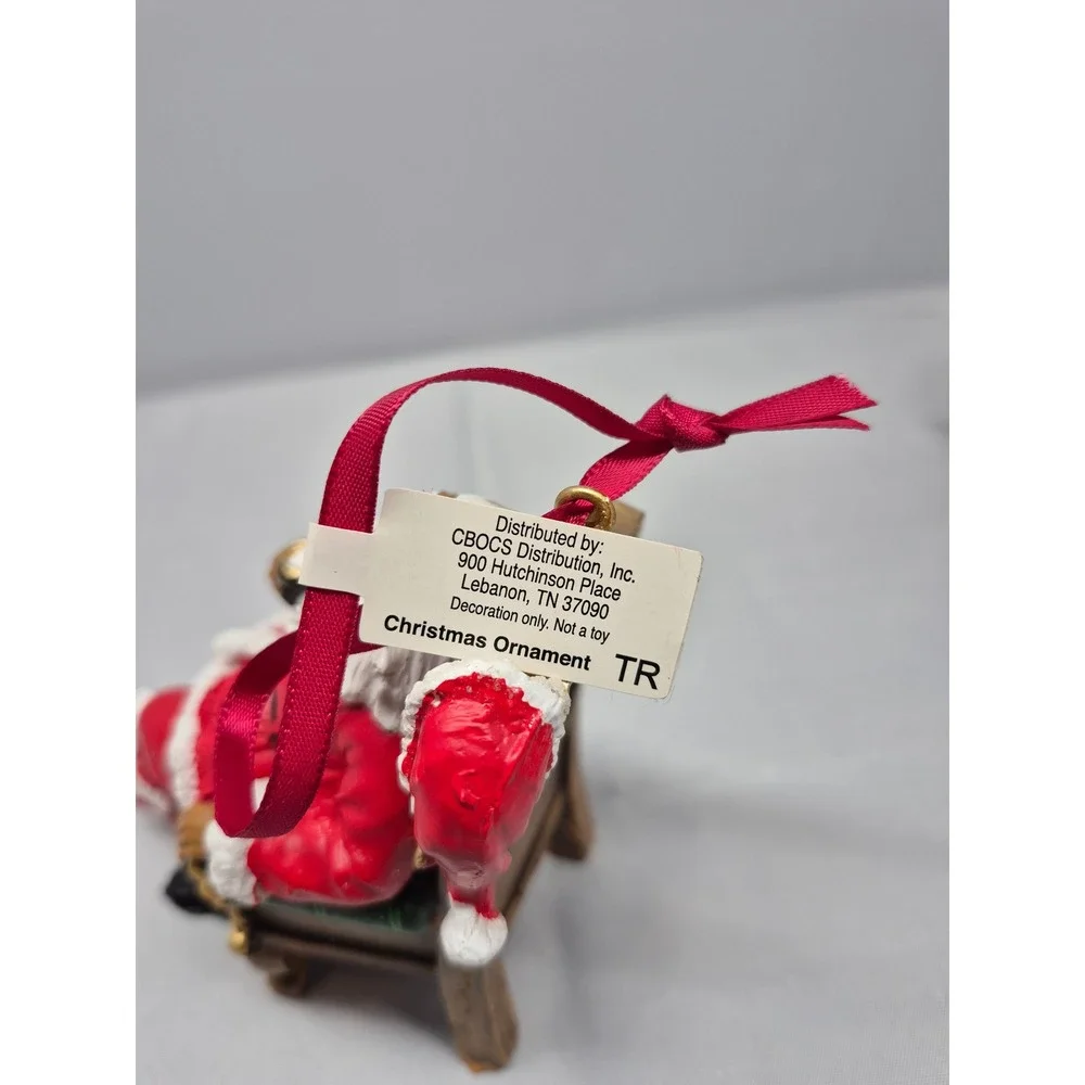 CBOCS Santa Ornament African American Reclining Chair Christmas‎ Decor set of 6